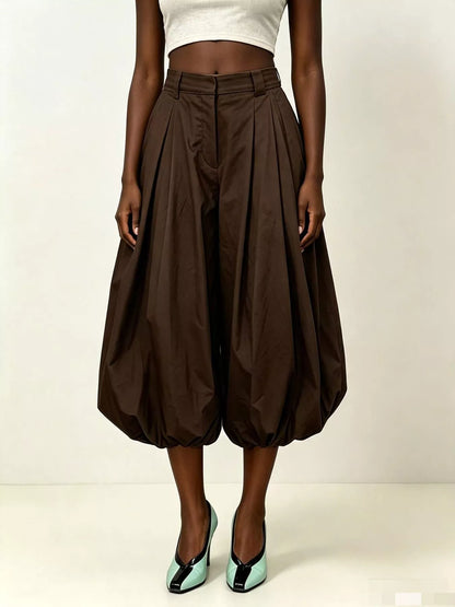High-Waisted Ruched Balloon Pants