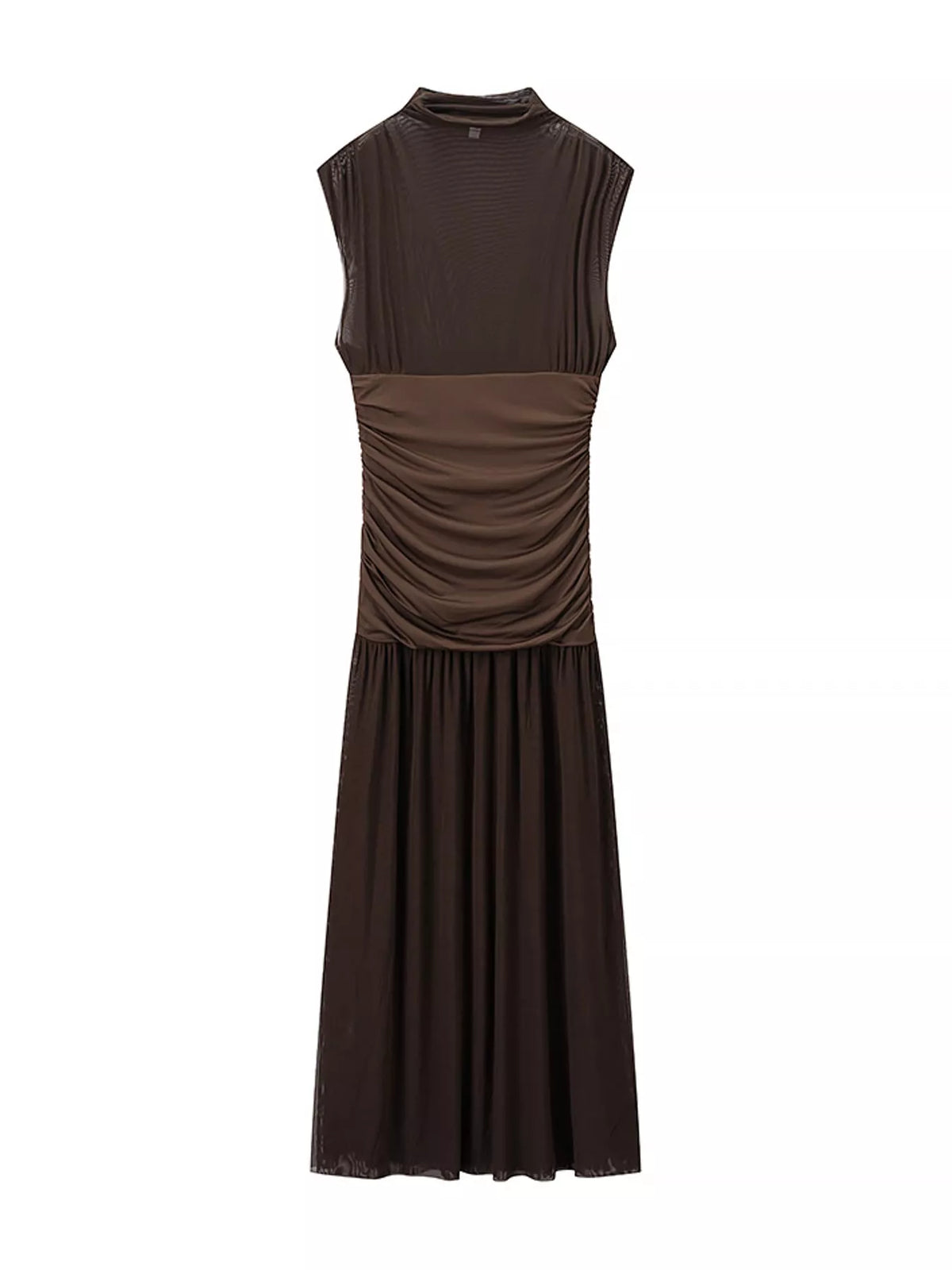 Mock neck ruched maxi dress, view 13