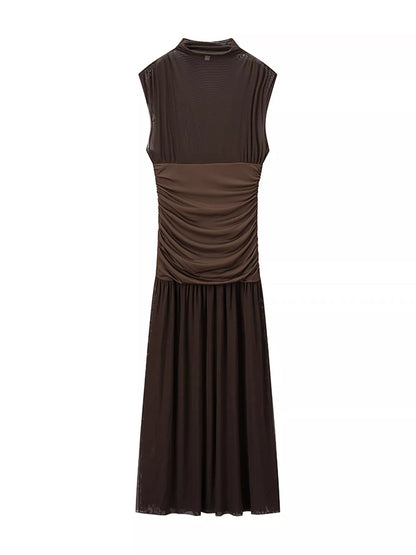 Plus size mock neck maxi dress, view 13