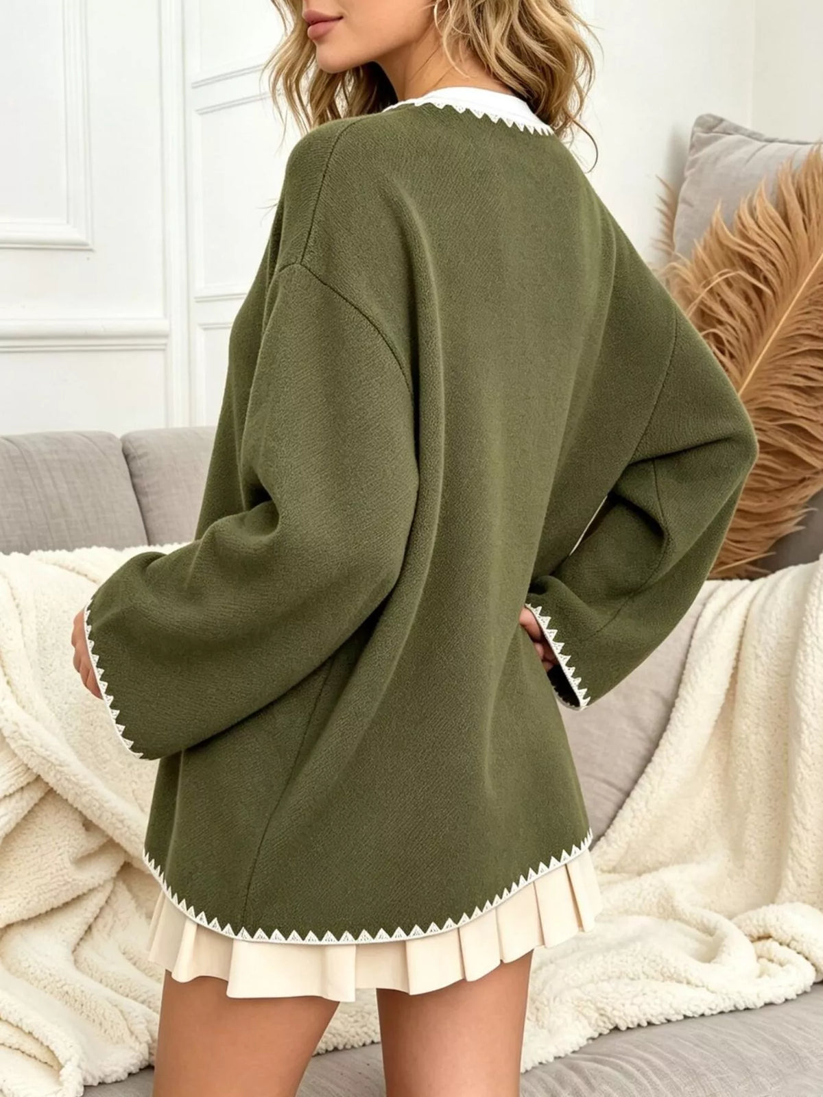 Plus size button jacket, view 3