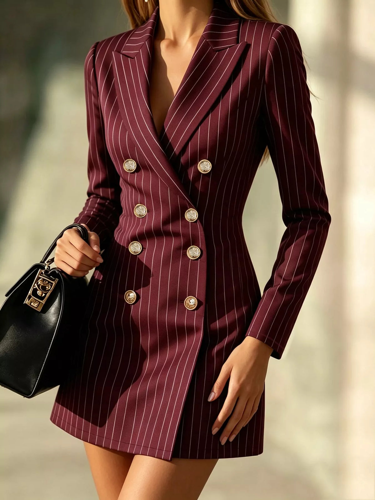 Striped blazer dress, view 9
