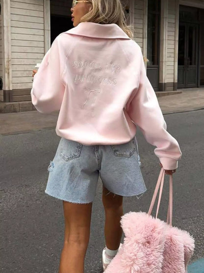 Half Zip Long Sleeve Sweatshirt