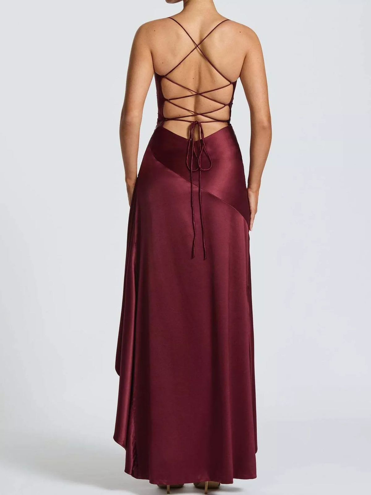High-low ruffle hem evening dress, view 22