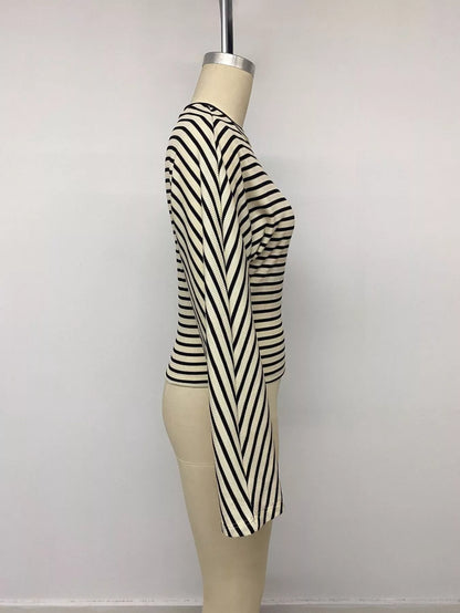 Striped Batwing Sleeve T-Shirt