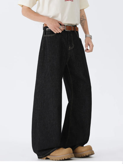 Men's Full Size Wide Leg Wash Jeans