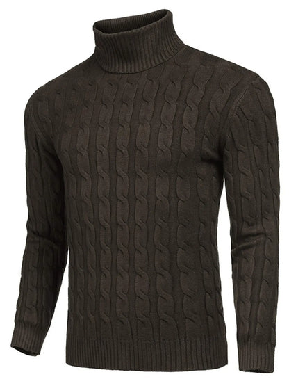 Men's Cable Knit Turtleneck Sweater