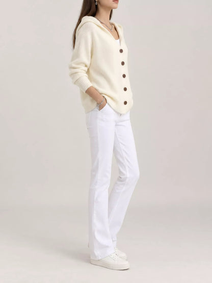 Plus Size Hooded Knit Cardigan, 12 Colors up to 5XL
