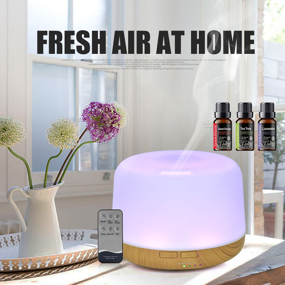 500ml Ultrasonic Essential Oil Diffuser & Humidifier with Remote
