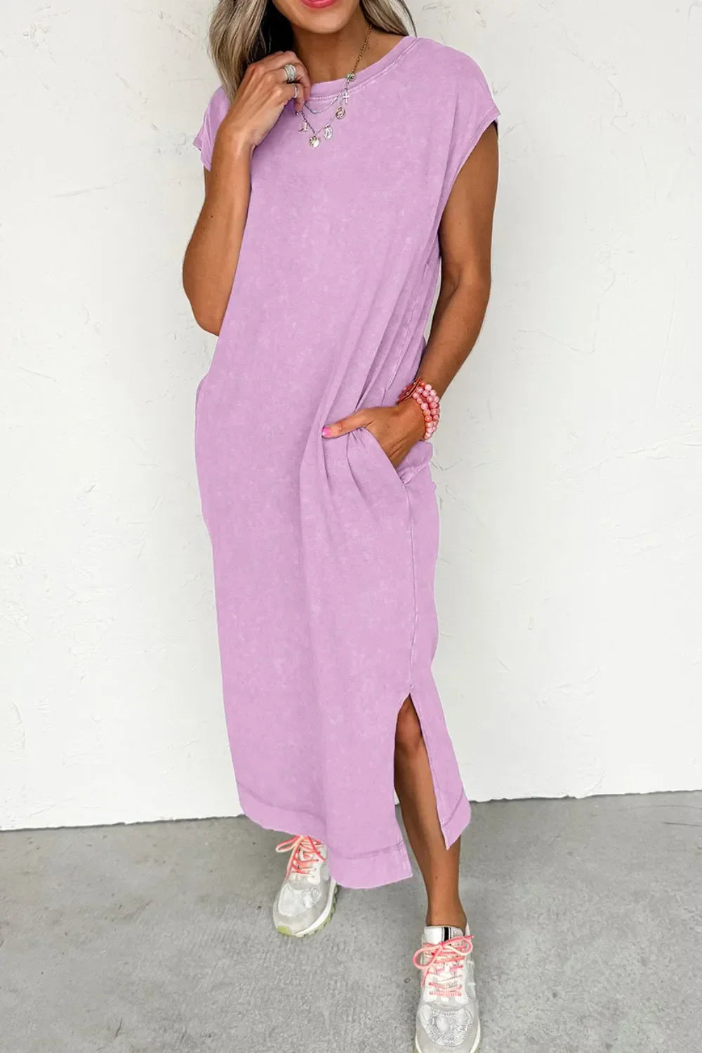 Side Split T Shirt Dress