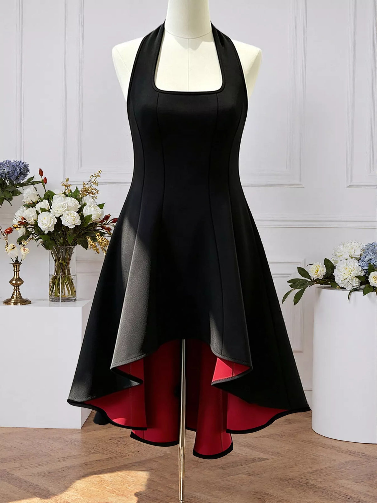 High-Low Halter Neck Dress