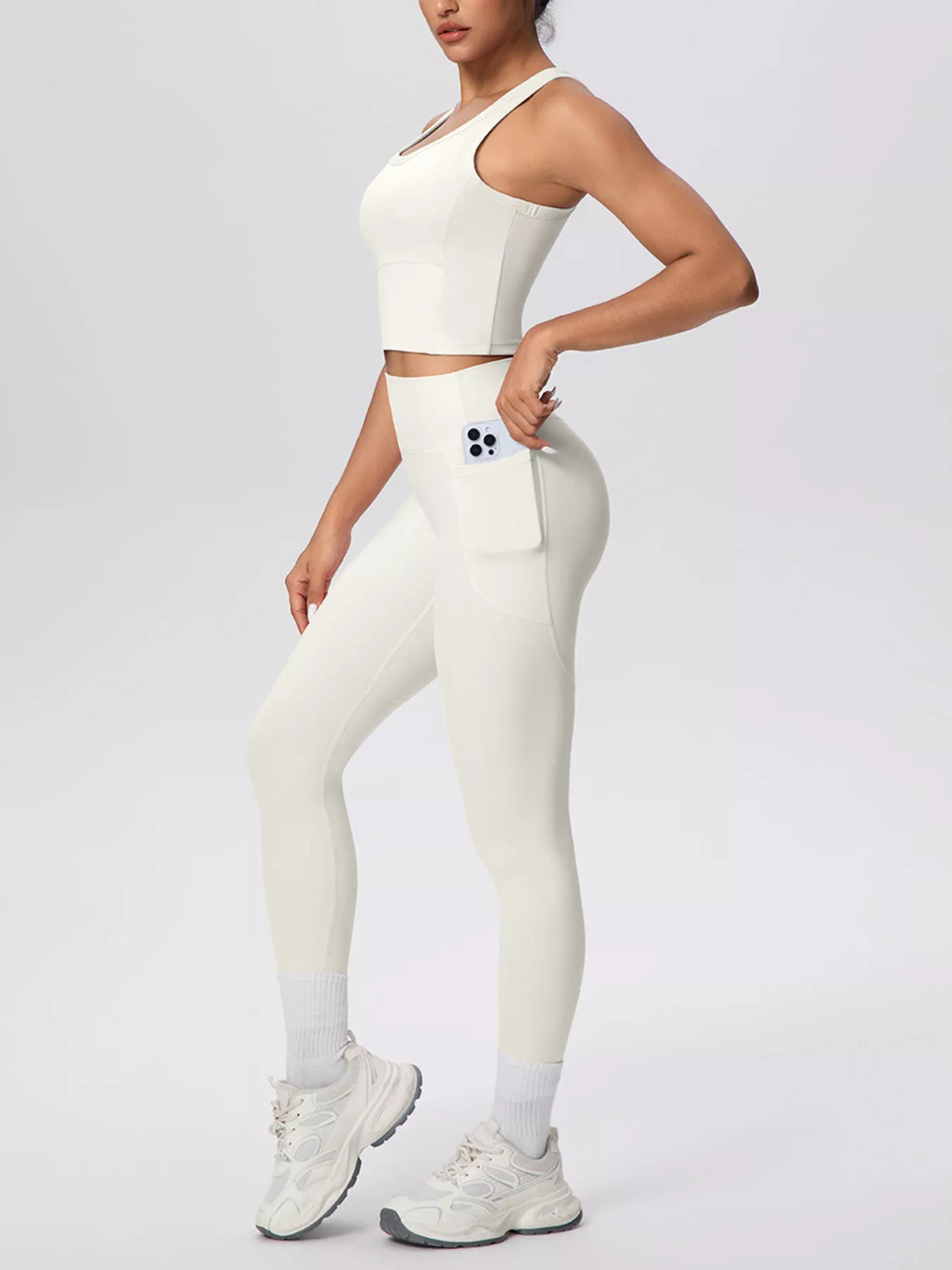 Scoop Neck Tank & High-Waisted Leggings Set