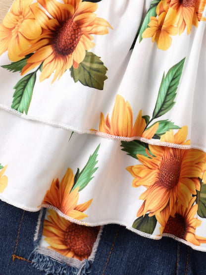 Children's Sunflower Shorts Set