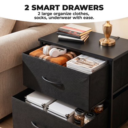 Drawer Dresser with Metal Frame & Wood Top