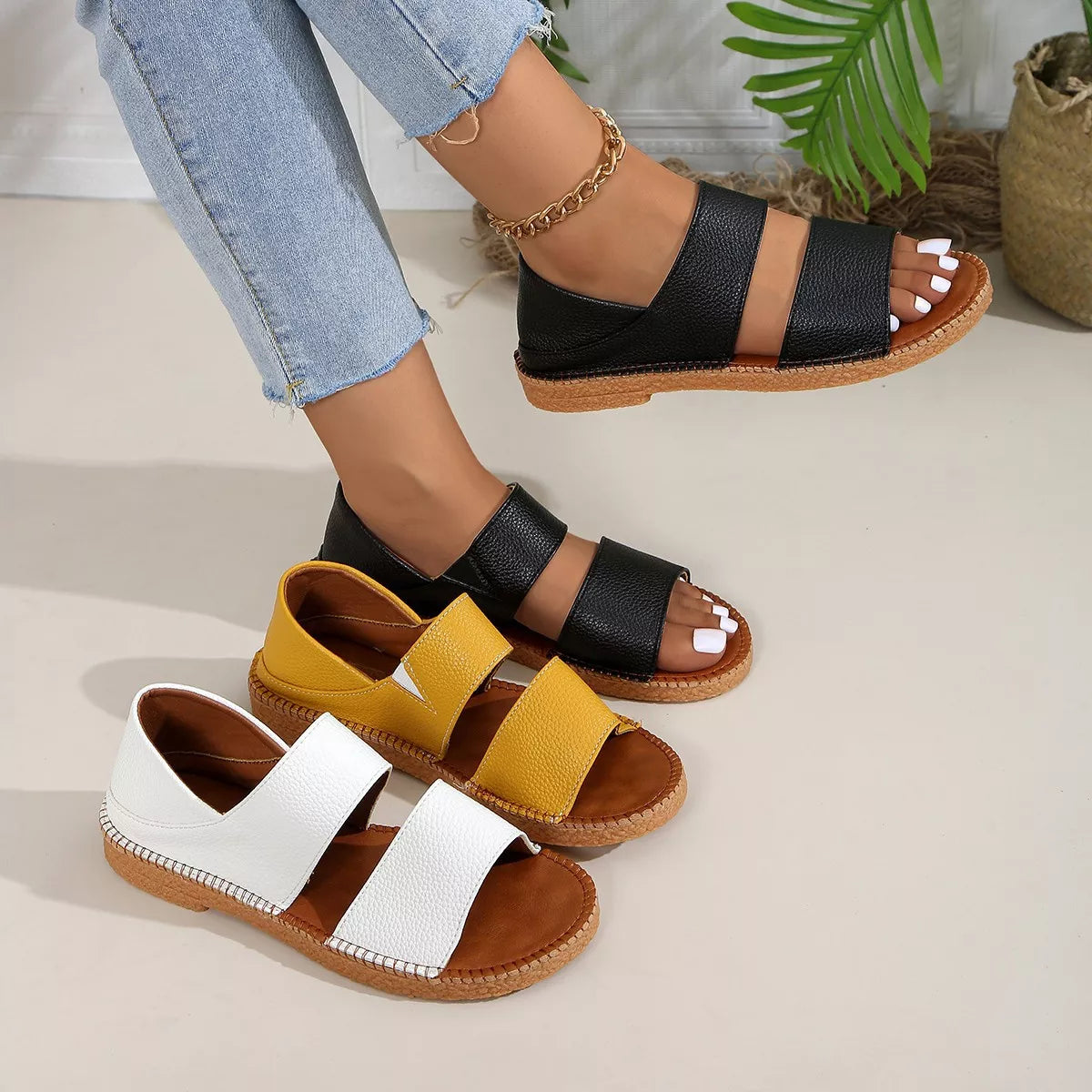 Open Toe Flats Sandals