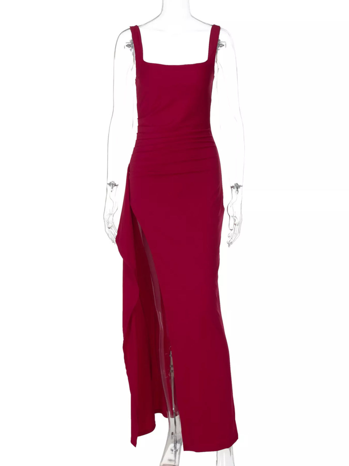 Ruched square neck maxi dress, view 15