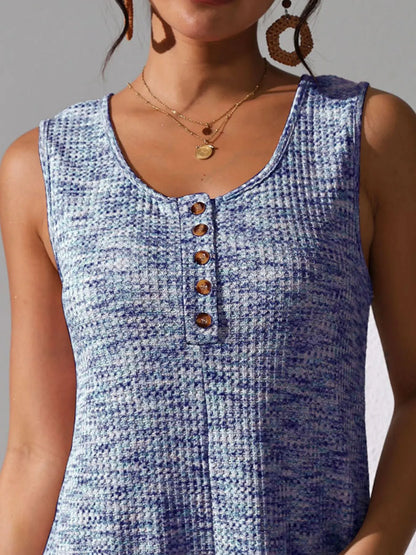 Full Size Button Front Romper with Pockets