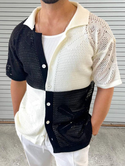 Men's Button Down Hollow Out Shirt