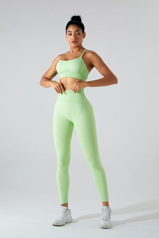 Crisscross Scoop Neck Top and High Waist Pants Active Set - MONLANE