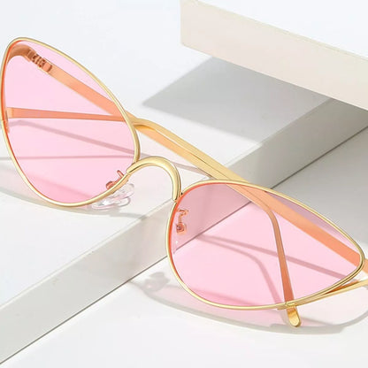 Gold-Rimmed Cat-Eye Sunglasses