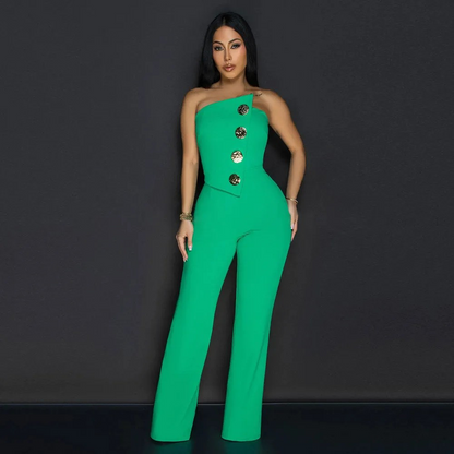 Strapless loose wide leg jumpsuit