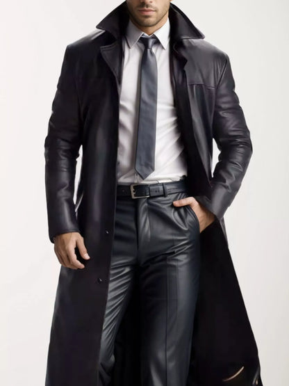 Men's Full Size Button Up Longline Jacket