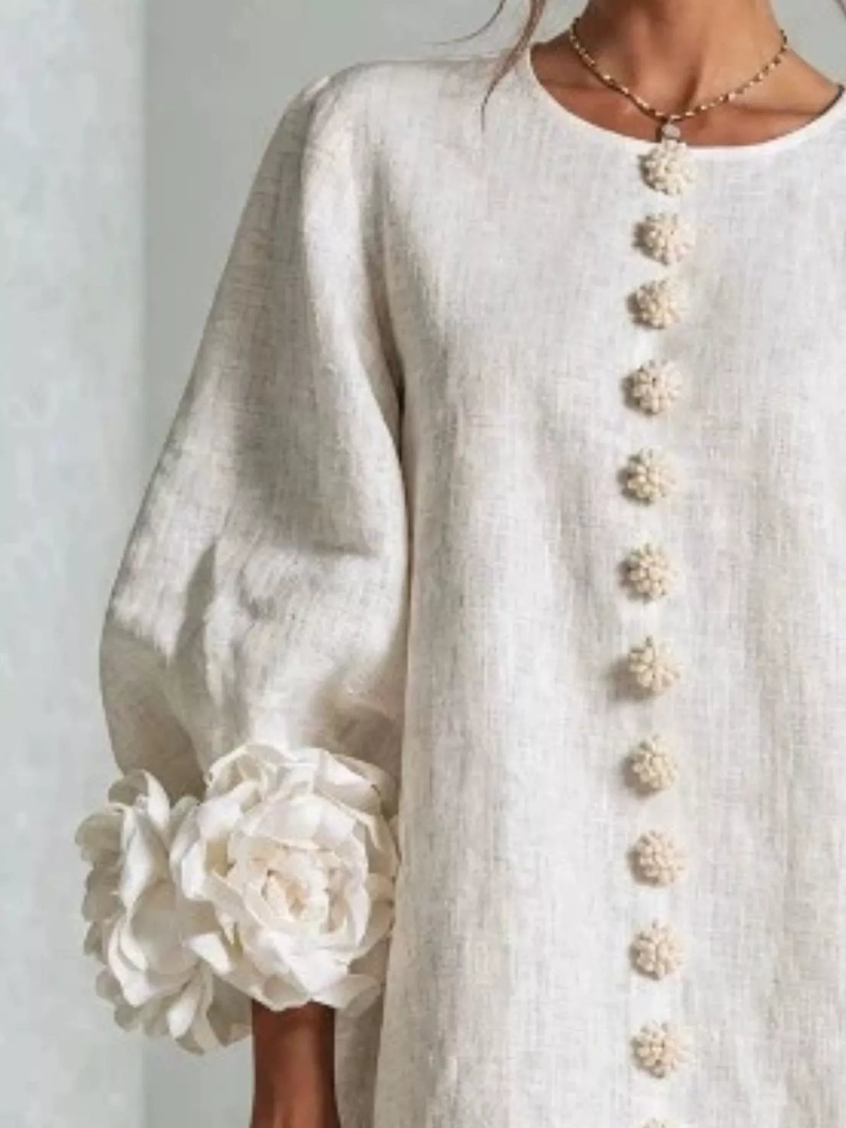 Plus size flower sleeve dress, view 13
