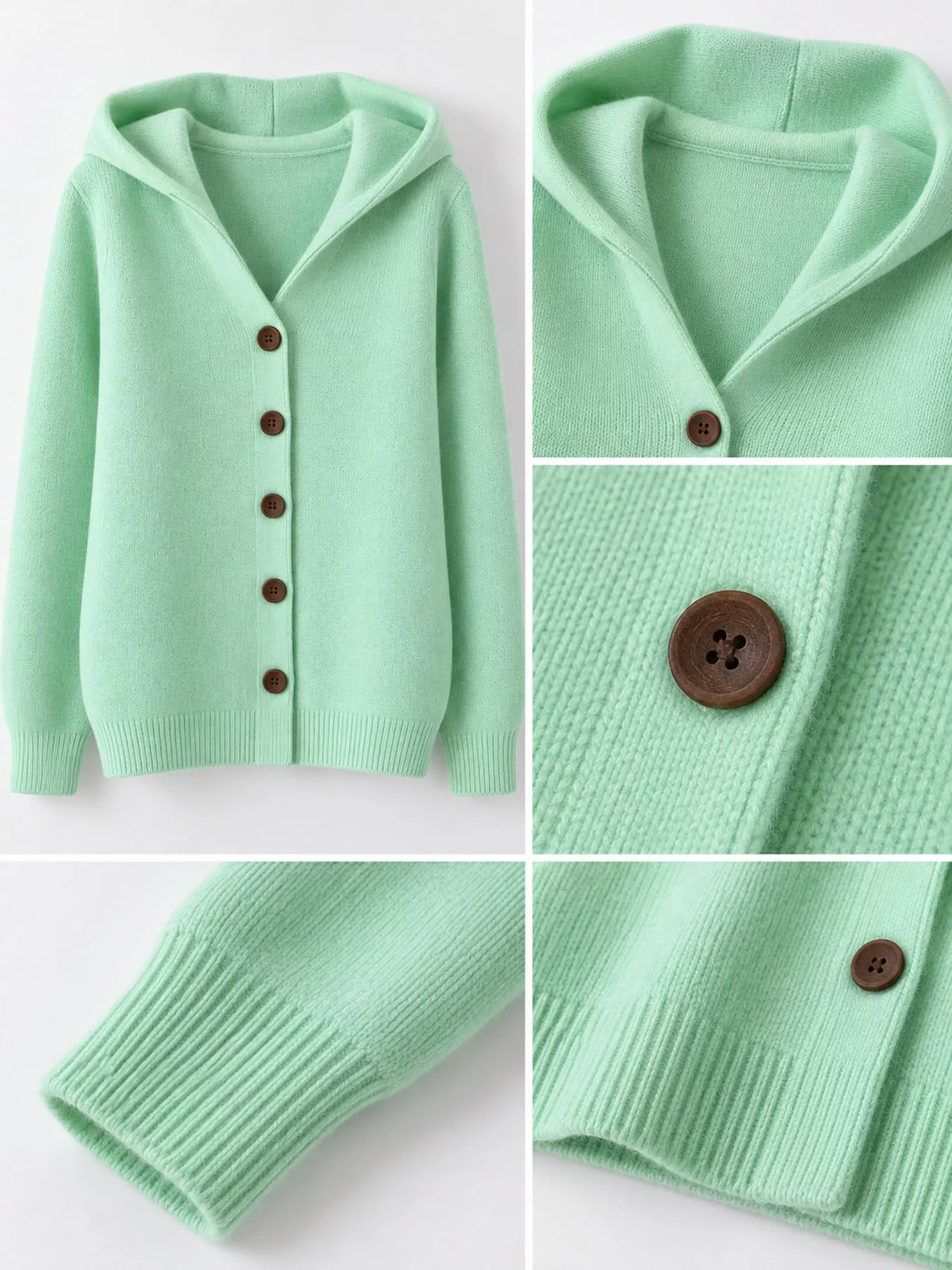 Plus size hooded knit cardigan, view 5