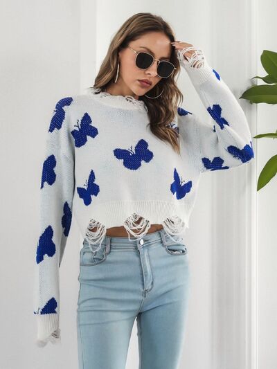 Butterfly Cropped Sweater