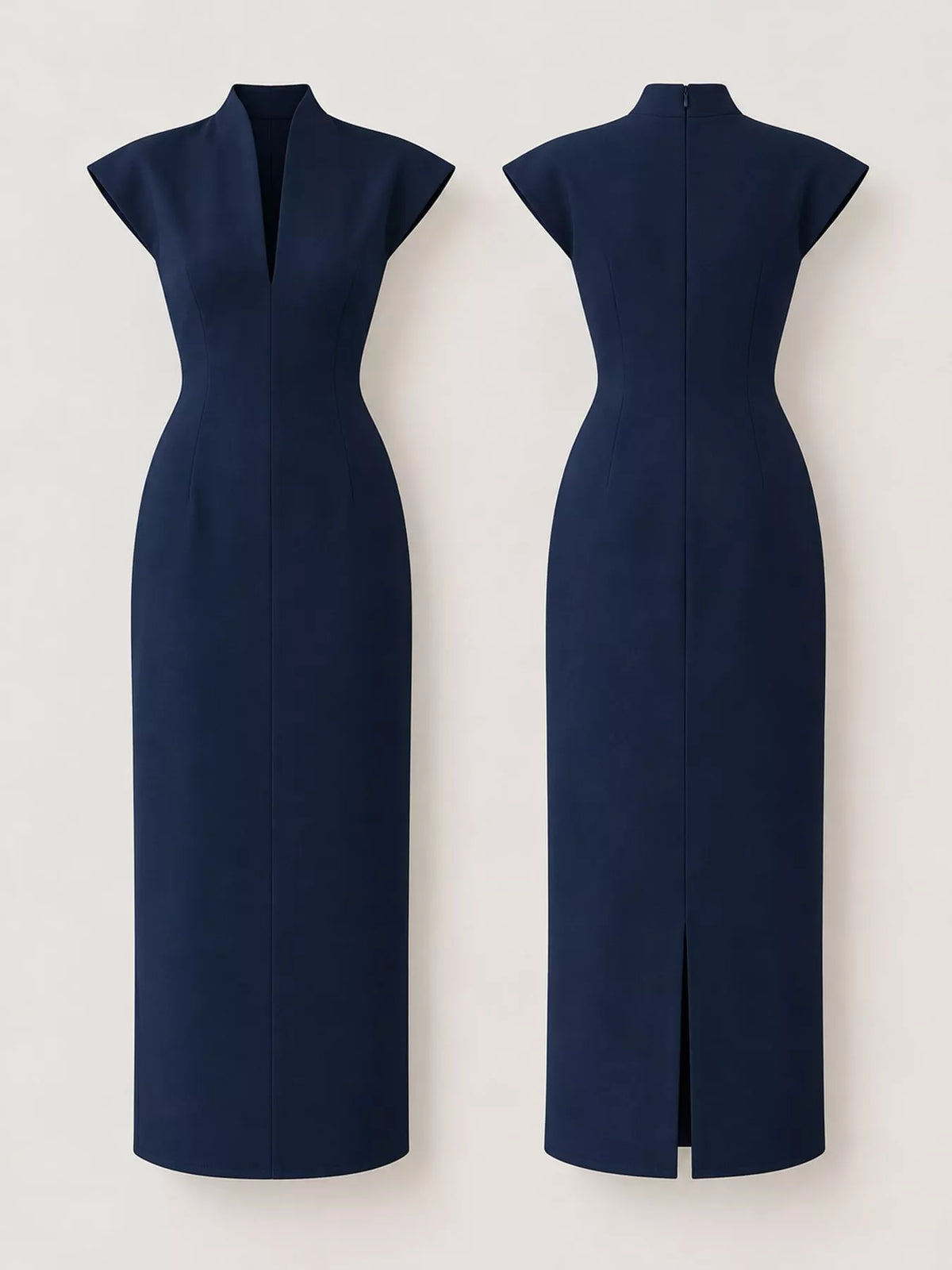 Sleeveless bodycon dress with slit, view 30