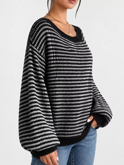 Plus size boat neck sweater, view 18
