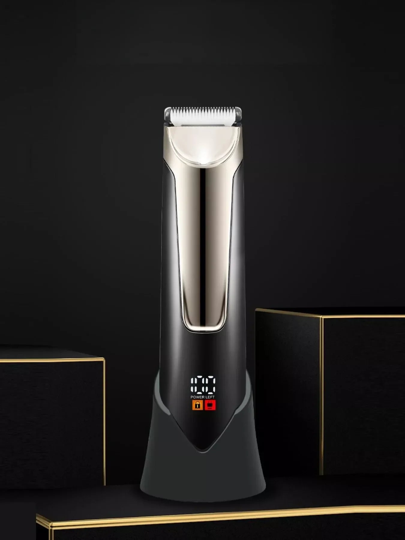 Men's Waterproof Electric Trimmer with LCD & Dock Charging