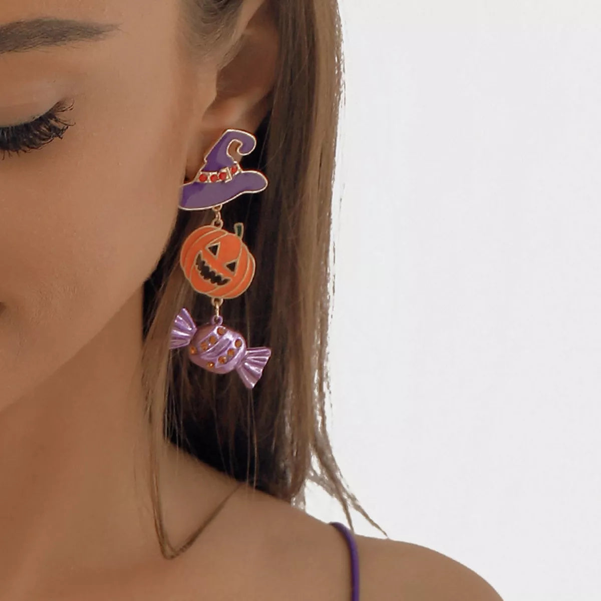 Halloween 18K Gold-Plated Pumpkin Earrings