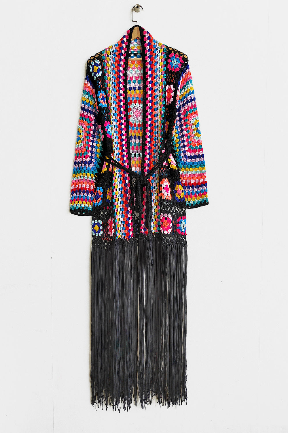 Fringe Crochet Long Sleeve Cardigan