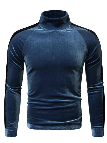 Men's Velvet Turtleneck Long Sleeve T-Shirt
