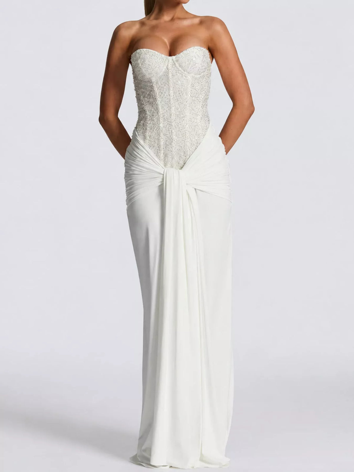Sequin corset maxi dress, view 2