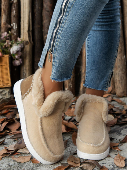 Furry Suede Flat Sneakers