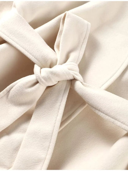 Surplice Tie Waist Outerwear