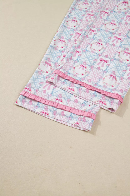 Wreath Pattern Christmas Pajama Set