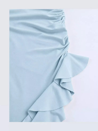 One-shoulder ruched maxi dress, view 17
