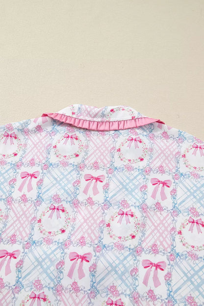 Wreath Pattern Christmas Pajama Set