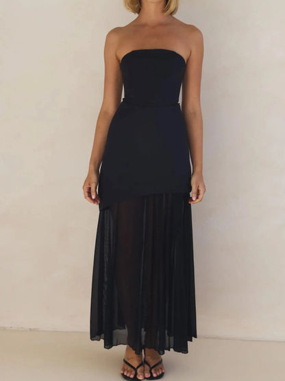 Layered Slit Tube Maxi Dress