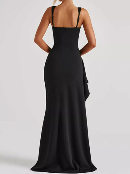 Plus size square neck maxi dress, view 4