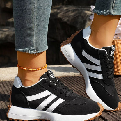 Round Toe Lace Up Sneakers