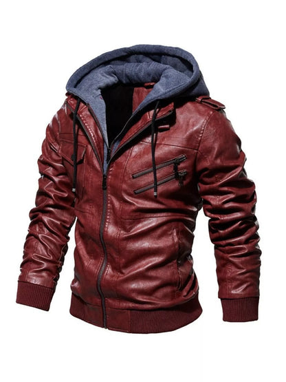 Men's Full Size Zip Up Hooded Jacket