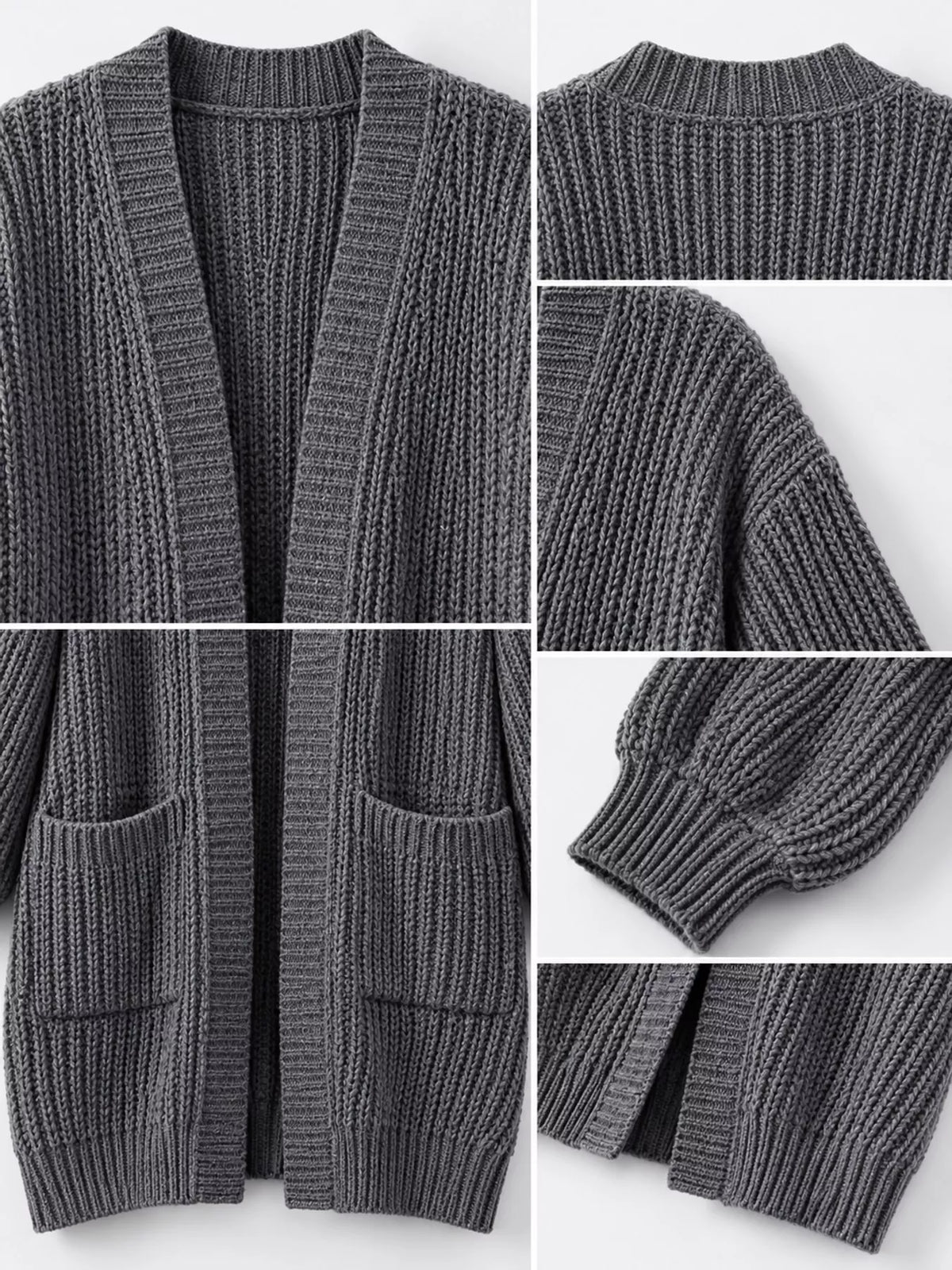Chunky knit openwork cardigan, view 7