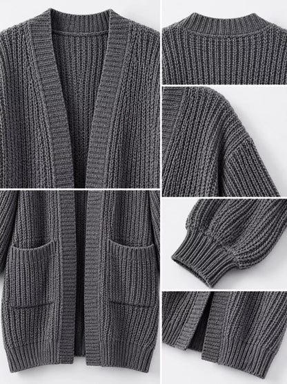 Chunky knit openwork cardigan, view 7