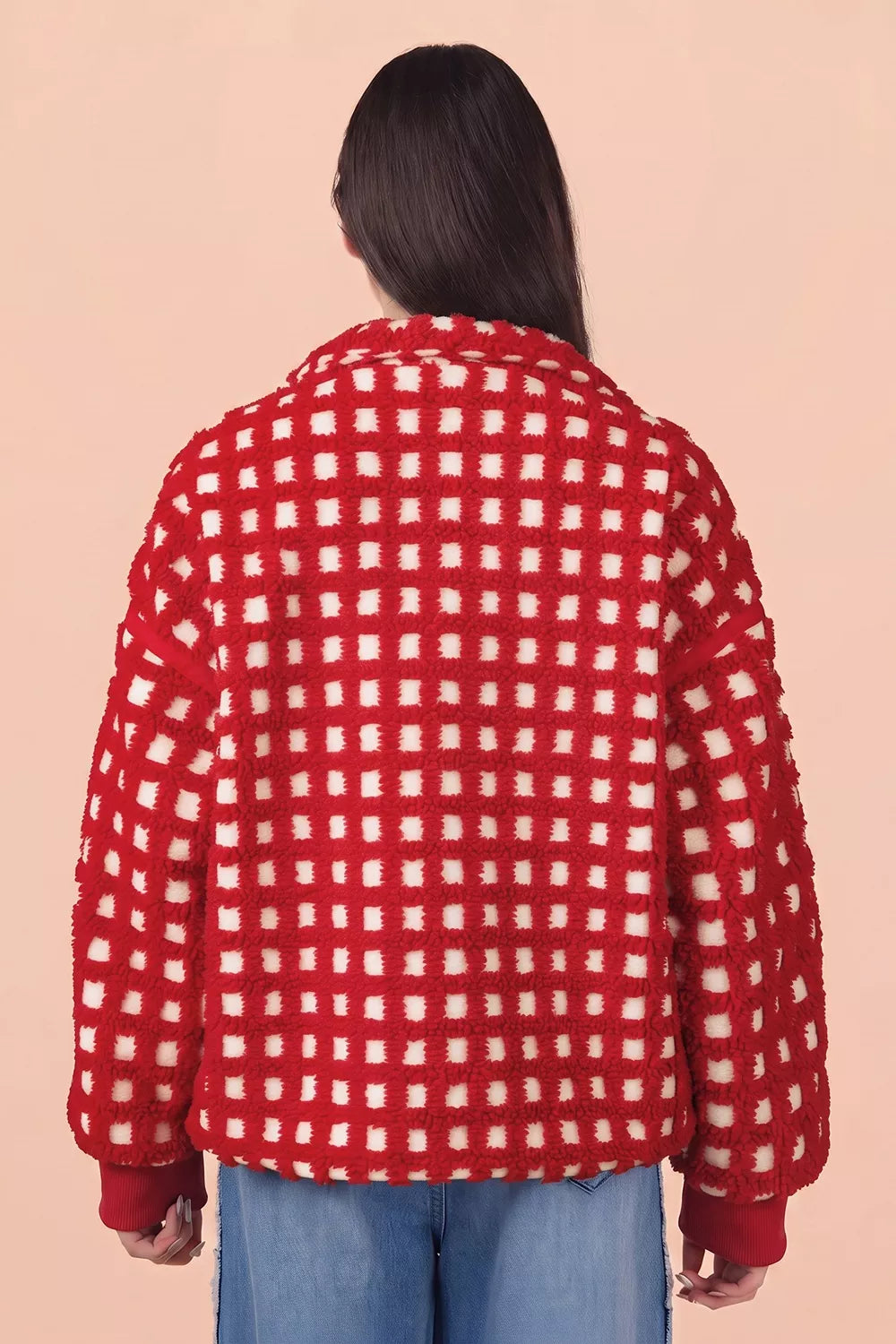 Plaid Zip-Up Long Sleeve Outerwear