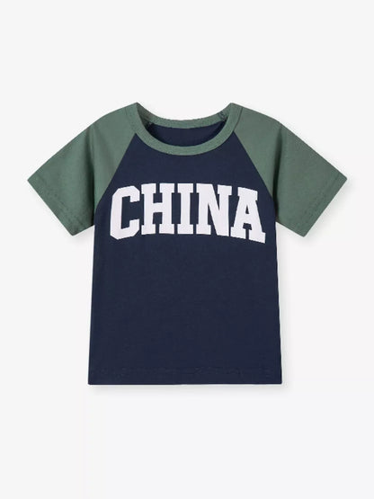 Children's Letter Raglan Sleeve T-Shirt