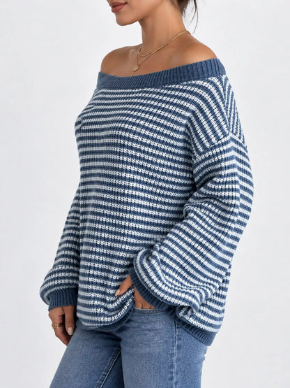 Plus size boat neck sweater, view 9