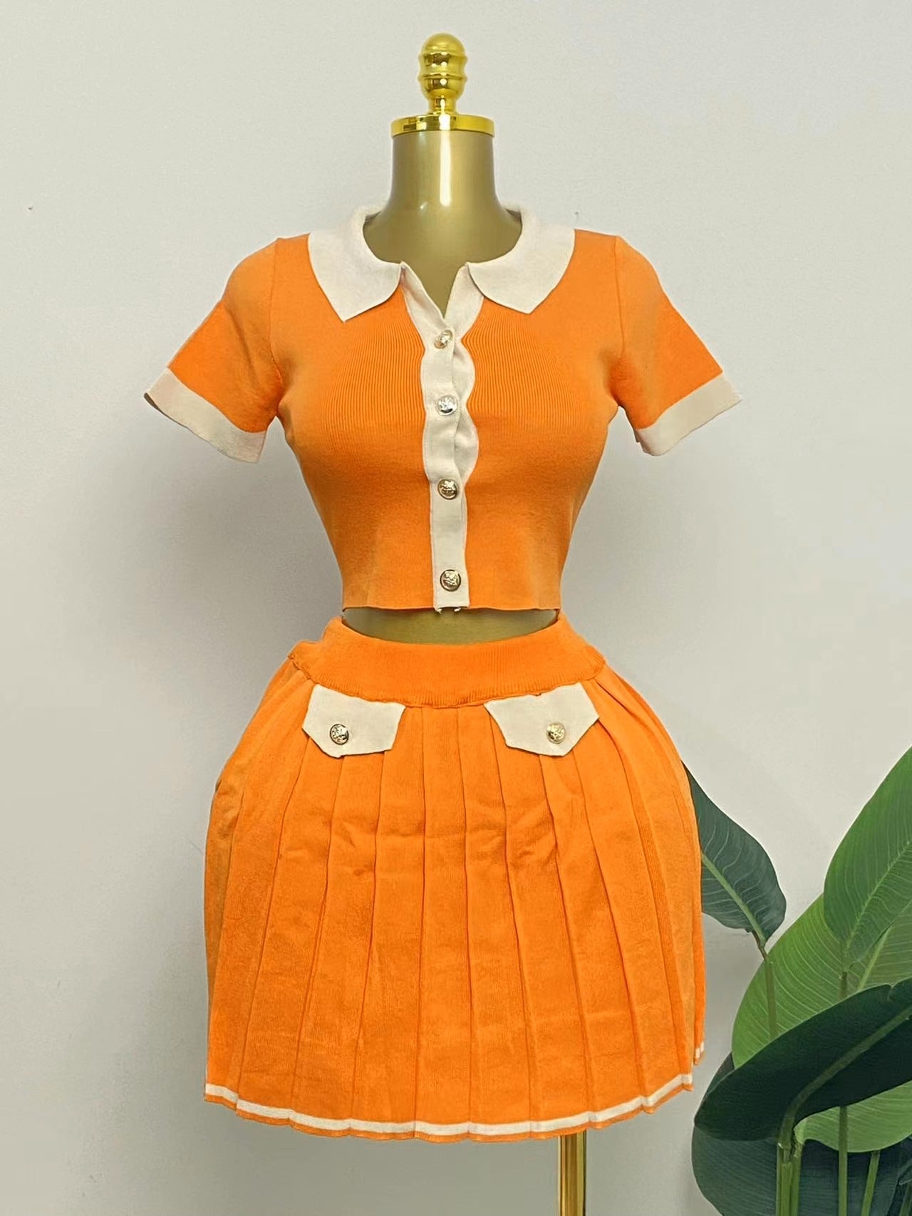 knitted Cardigan and Skirt Set